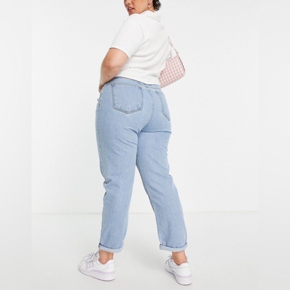 ASOS Don’t Think Twice Plus Lou Mom Jean Light Wash Women’s Size 18 NWT - Picture 2 of 10